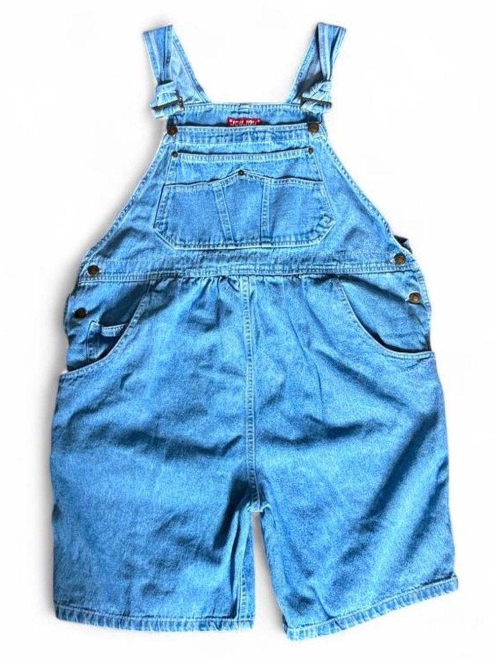 90s Vintage maternity Jou Jou blue denim overalls shortalls